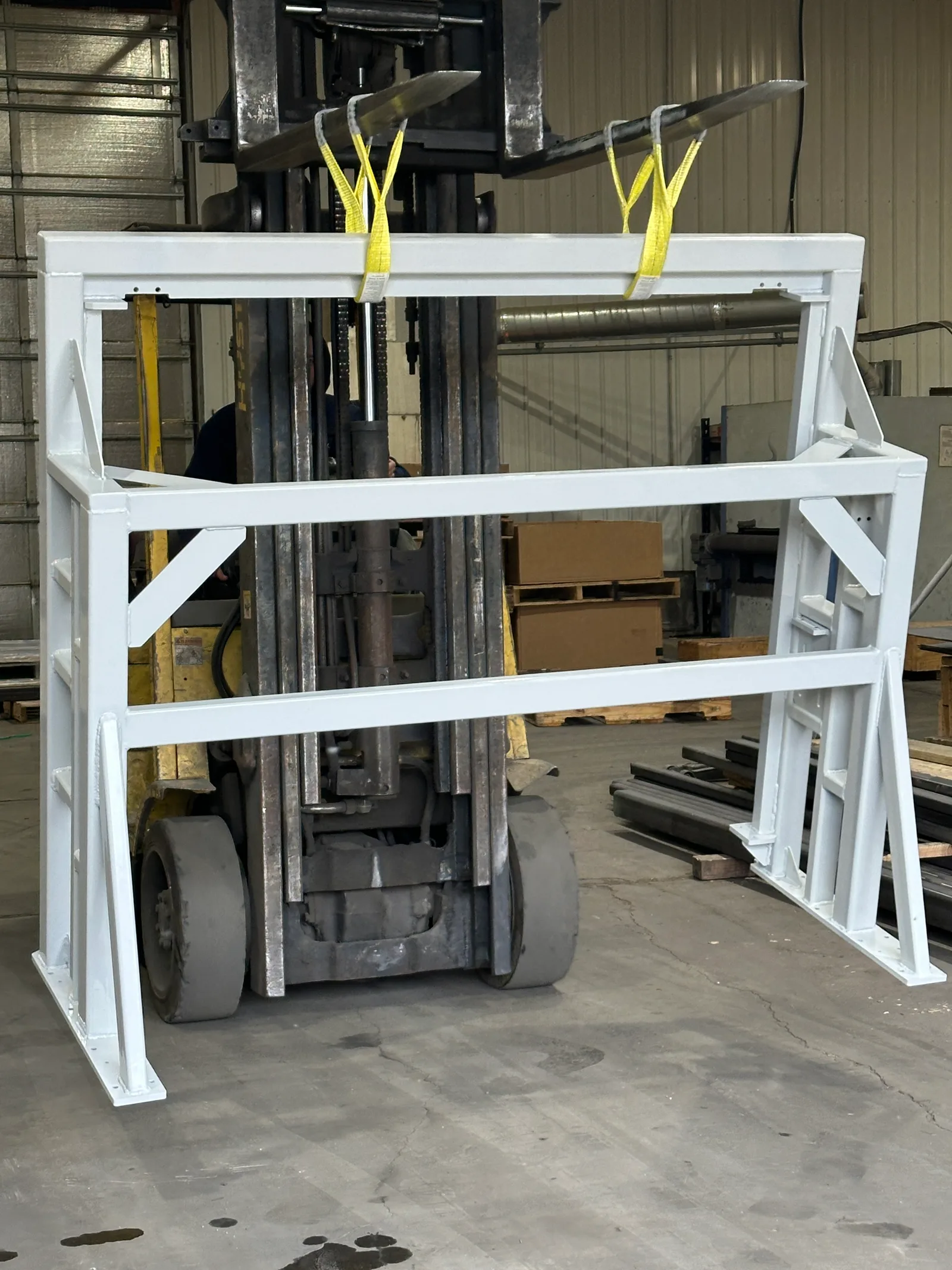 Welded steel frame built with laser cut tab and slot joints